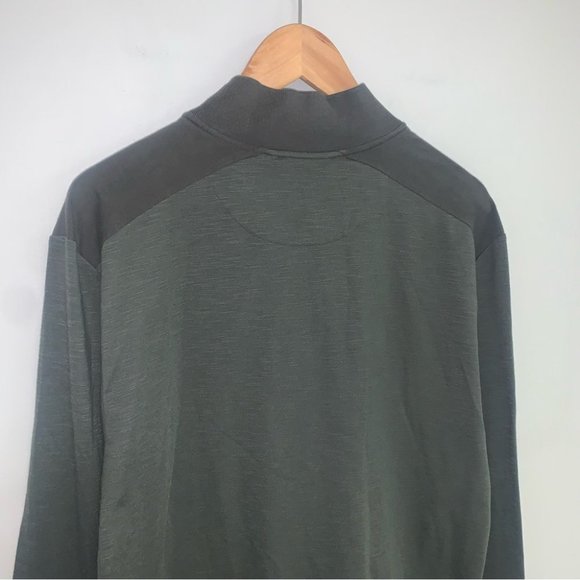 Ted Baker London Sweater Men's Size 2XL  Green Caravan Slim 1/4 Zip Long Sleeve - Picture 7 of 12